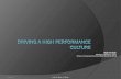 Driving a High Performance Culture