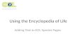 Using EOL: Adding Text to an EOL Taxon Page