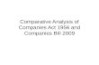 Comparitive analysis  Companies Act and Companies Bill '10