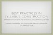 Best Practices in Syllabus Construction