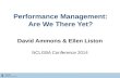 Performance Management: Are we there yet? - Summer 2014 NCLGBA Conference