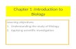 Chapter 1- Intro to Biology