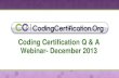 December 2013 Medical Coding Q&A Webinar