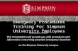 Emergency Procedures Training For Simpson University Employees