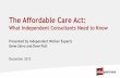 The Affordable Care Act: What Independent Consultants Need to Know