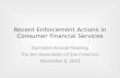 Recent Enforcement Actions in Consumer Financial Services