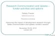 Research Communication and Uptake: Funder Activities and Options