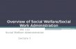 Lecture 1 Social Welfare Administration