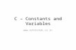 Mesics lecture 3   c – constants and variables