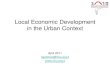 Local Economic Development in the urban context a missed opportunity