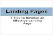 Landing Pages - 5 Tips to an Effective Landing Page