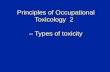 Toxicity - Principles if Occupational Toxicology
