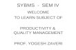 production and quality management