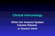 Clinical Immunology When the Immune System Causes Disease