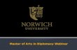 Norwich University- Master of Arts in Diplomacy Webinar