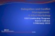 Delegation and Conflict Management: A Mini-Workshop