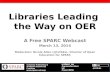 SPARC Webcast: Libraries Leading the Way on Open Educational Resources
