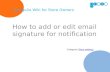 How to add or edit an email signature for notification