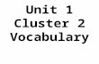 Unit 1 Cluster 2 Vocabulary