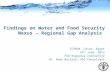 Water and Food Security Nexus Regional Gap Analysis