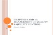 Introductory Operations Management: Lecture 5 - Management of Quality
