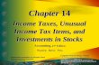 Income Taxes, Unusual Income Tax Items, And Investments in Stocks