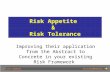 Risk Appetite & Risk Tolerance: Improving their application from Abstract to Concrete in your Existng Risk Framework