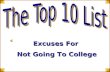 Top Ten Excuses