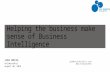 Helping the business make sense of Business Intelligence