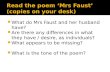 Read the Poem ‘Mrs Faust’ (Copies On