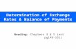 Determination of Exchange Rates & Balance of Payments