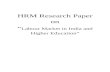 HRM research project(Labour Market in India and Higher Education)