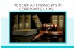 Latest Amendments on Corporate Laws