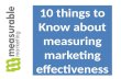 10 things to know about measuring marketing effectiveness