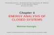 THERMODYNAMICS (TKJ3302) LECTURE NOTES -4 ENERGY ANALYSIS OF CLOSED SYSTEMS