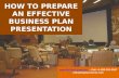 How to prepare an effective business plan presentation