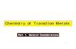 Chemistry of Transition Metals