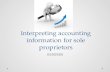 Interpreting accounting information for sole proprietors