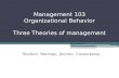Management 103  theories of management