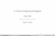 Topic 2: Cloud Computing Paradigms