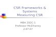 CSR Frameworks