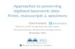 Approaches to preserving digitized taxonomic data