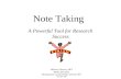 Note Taking Strategies by Melissa A. Brown