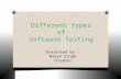 Types of  Software testing