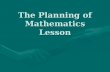 3 the Planning of Mathematics Lesson