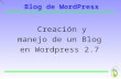 Creación de un Blog con Wordpress 2.7