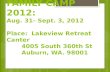 FAMILY CAMP 2012:  Aug. 31- Sept. 3, 2012