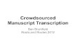 Roots and Routes: Crowdsourced Manuscript Transcription Workshop