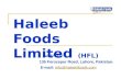 Introduction to Haleeb Foods PVT Ltd