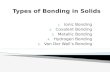 Types of bonding in solids